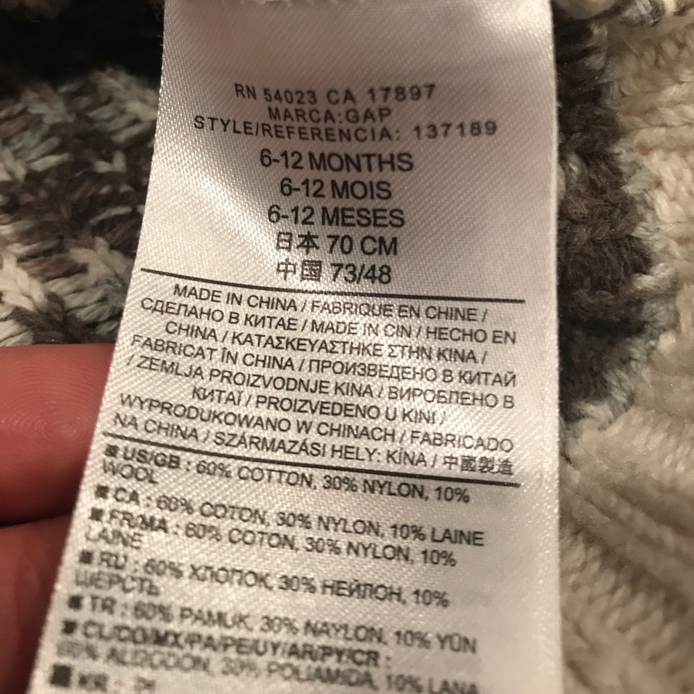 Baby Gap burton up sweater 6-12 mo - Picture 7 of 7
